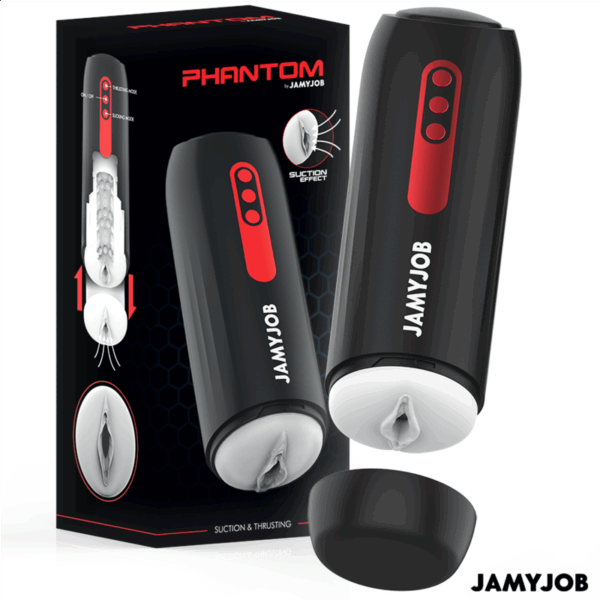 JAMYJOB - MASTURBATEUR VAGIN AUTOMATIQUE PHANTOM 5 MODES ONDES STIMULANTES ET POUSSÉE