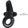 PRETTY LOVE - DOUBLE ANNEAU VIBRANT + STIMULATEUR DE CLITORIS 10 VIBRATIONS NOIR