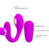 PRETTY LOVE - THUNDERBIRD DOUBLE VIBRATEUR STRAP-ON TÉLÉCOMMANDE VIOLET