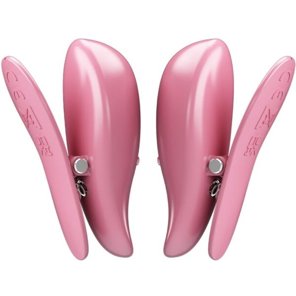 PRETTY LOVE - PINCES À TÉTONS CAILEY 10 VIBRATIONS TÉLÉCOMMANDE ROSE