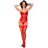 CHILIROSE - CR 4845 CORSET ET BAS ROUGE S