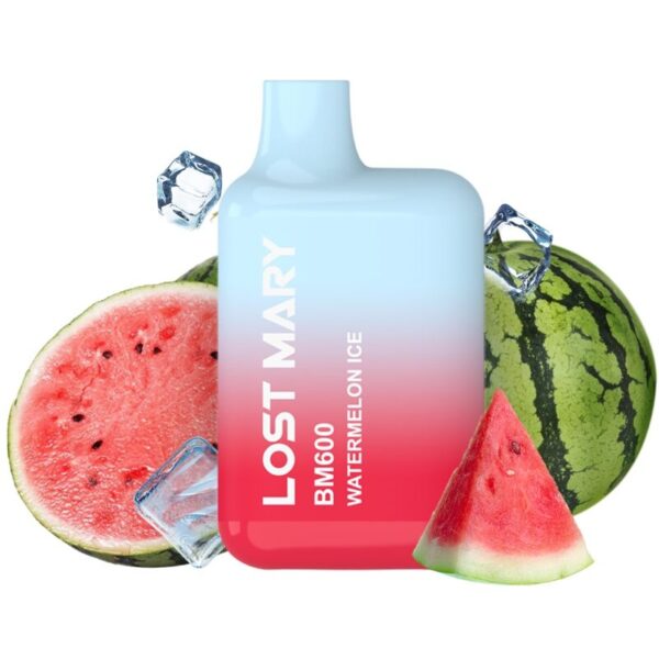 LOST MARY - (PACK PROFESSIONNEL EXPOSANT -10 UNITÉS) BM600 NICOTINE VAPER 2% JETABLE WATERMELON ICE