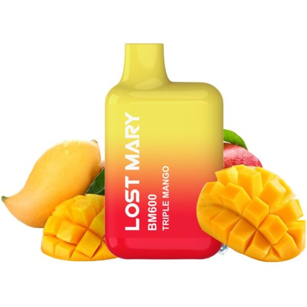 LOST MARY - (PACK EXPOSANT PROFESSIONNEL -10 UNITÉS) BM600 NICOTINE VAPER 2% JETABLE TRIPLE MANGUE