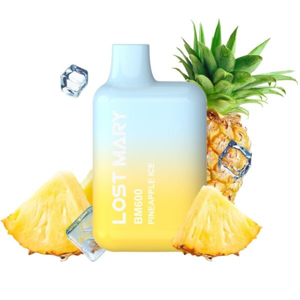 LOST MARY - (PACK PROFESSIONNEL EXPOSANT -10 UNITÉS) BM600 NICOTINE VAPER 2% JETABLE PINEAPPLE ICE
