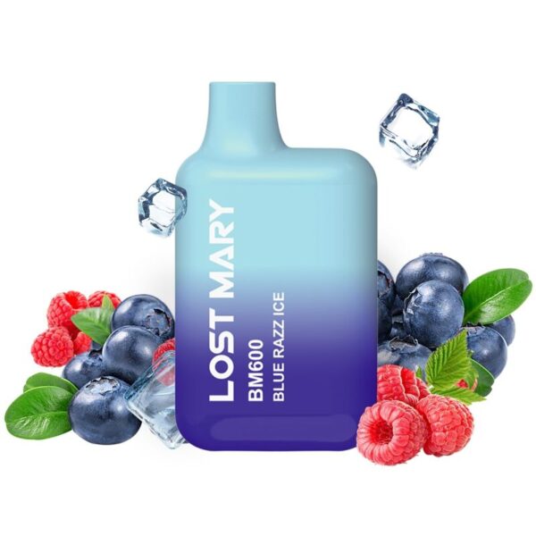 LOST MARY - (PACK PROFESSIONNEL EXPOSANT -10 UNITÉS) BM600 NICOTINE VAPER 2% JETABLE BLUE RAZZ ICE
