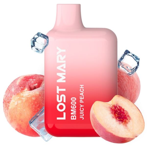 LOST MARY - (PACK PROFESSIONNEL EXPOSANT -10 UNITÉS) BM600 NICOTINE VAPER 2% JETABLE JUICY PEACH