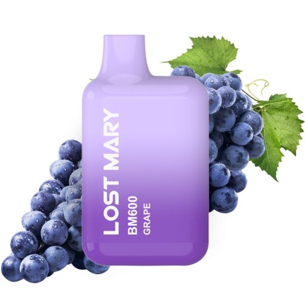 LOST MARY - (PACK PROFESSIONNEL EXPOSANT -10 UNITÉS) BM600 NICOTINE VAPER 2% JETABLE RAISIN