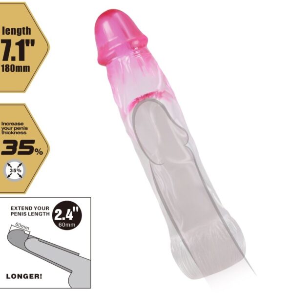 PRETTY LOVE - GAINE DAGRANDISSEMENT RÉALISTE NERON 6 CM POUR PÉNIS ROSE