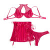 SUBBLIME - 957605 ENSEMBLE SOUTIEN-GORGE ET JUPE EN CUIR ROUGE S/M