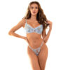 SUBBLIME - 957629 ENSEMBLE SOUTIEN-GORGE ET CULOTTE BRODÉS DE FLEURS BLEU CIEL S/M