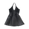 SUBBLIME - 957704 VESTIDO DE CUERO CON CREMALLERA Y ENCAJE NEGRO S/M