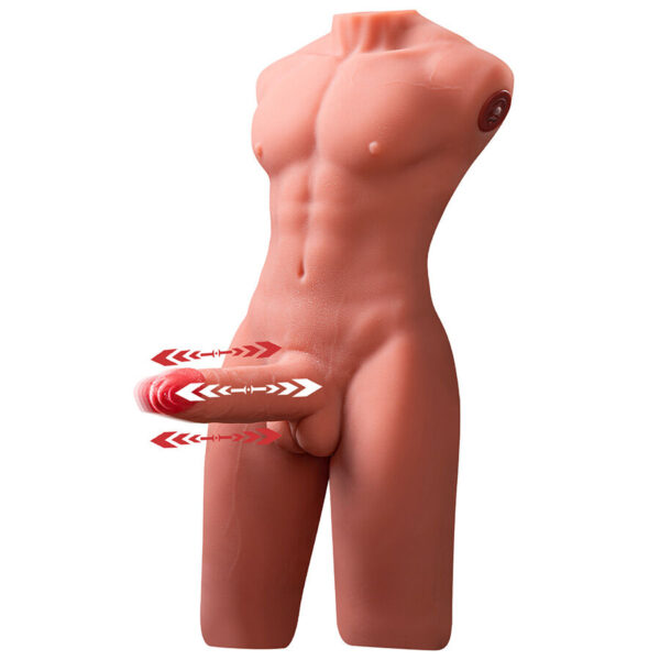 XISE - JASON DEMI-CORPS TORSE HOMME RÉALISTE AVEC POUSSÉES ET VIBRATIONS 55 CM