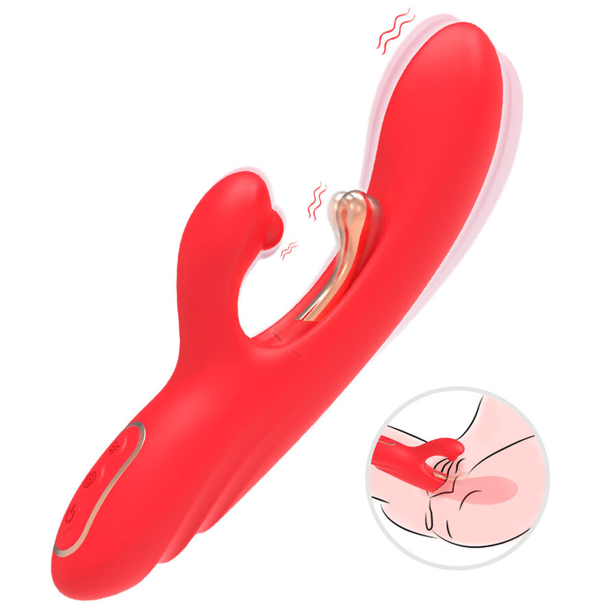 ARMONY - VIBRATEUR STIMULATEUR POINT G ET CLITORIS AVEC LANGUE OSCILLANTE ROUGE