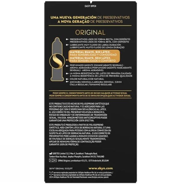 SKYN - PRÉSERVATIF ORIGINAL SENSATION NATURELLE 10 UNITÉS