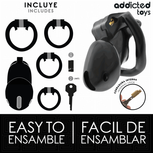 ADDICTED TOYS LOCKED - CAGE À PÉNIS MINDNIGHT CELL TAILLE S 4.8 CM
