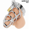 ADDICTED TOYS LOCKED - CAGE À PÉNIS EN MÉTAL AVEC VERROU ARGENT TAILLE M