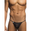 MOB - TANGA DE ENCAJE NEGRO TALLA S/M