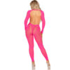LEG AVENUE - BODYSTOCKING ROSE DOS OUVERT TAILLE UNIQUE