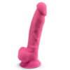 SILEXD - MODÈLE 1 PÉNIS RÉALISTE SILICONE PREMIUM SILEXPAN ROSE FLUORESCENT 17,5 CM