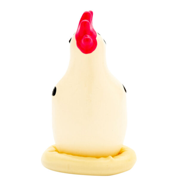 CONDOMERIE - PRÉSERVATIFS FANTAISIE PEINTS À LA MAIN COQ COCKY