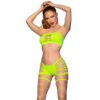 CHILIROSE - CR 4866 ENSEMBLE HAUT ET SHORT VERT FLUO S/M