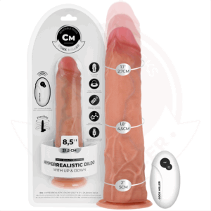 COCK MILLER - GODE HYPER-RÉALISTE À VENTOUSE ET À POUSSÉE AVEC TÉLÉCOMMANDE 21,5 CM