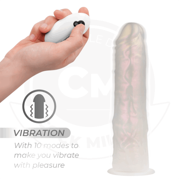 COCK MILLER - GODE AVEC VENTOUSE, LUMIÈRES ET VIBRATIONS AVEC TÉLÉCOMMANDE BLANC 19,5 CM
