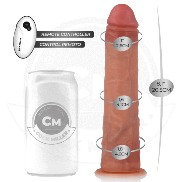 COCK MILLER - GODE HYPER-RÉALISTE À VENTOUSE ET À POUSSÉE AVEC TÉLÉCOMMANDE 20,5 CM