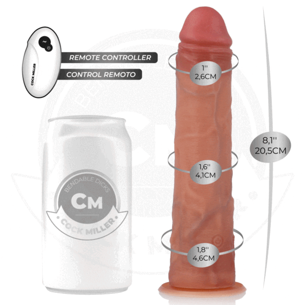 COCK MILLER - GODE RÉALISTE AVEC VENTOUSE ET TÉLÉCOMMANDE VIBRATIONS 20,5 CM