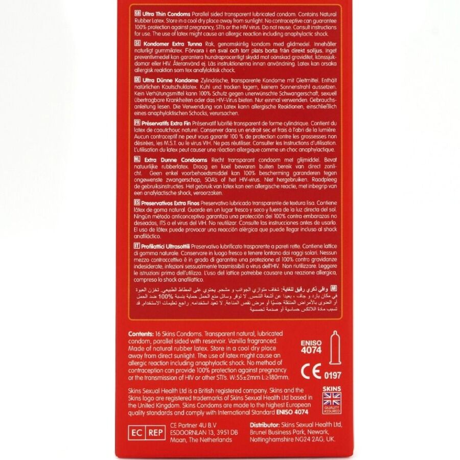 img_213419_606a5bf15d1d07251fe77f2f7bfadf05_1.jpg SKINS - PACK DE 16 PRÉSERVATIFS ULTRA FINS PREMIUM