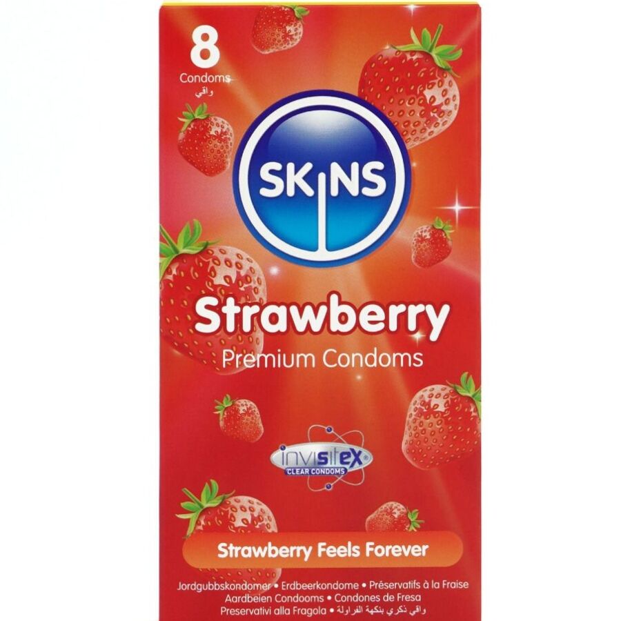 SKINS - PACK DE 8 PRÉSERVATIFS PREMIUM FRAISE
