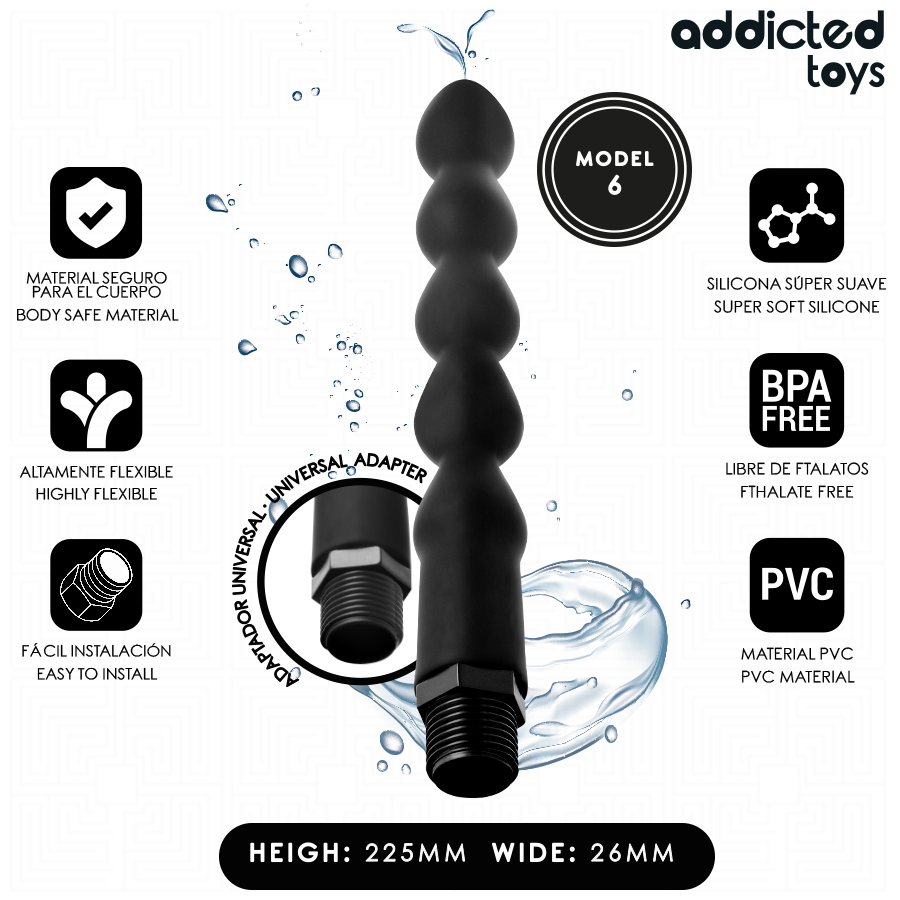 img_213596_1e9c9f202ad2ef4a90c6e9987ef70767_1.png ADDICTED TOYS - NETTOYEUR ANAL AVEC ADAPTATEUR UNIVERSEL MODÈLE 6