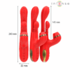 INTENSE - STIMULATEUR DE CLITORIS MULTIFONCTION KATY 4 TÊTES INTERCHANGEABLES ROUGE