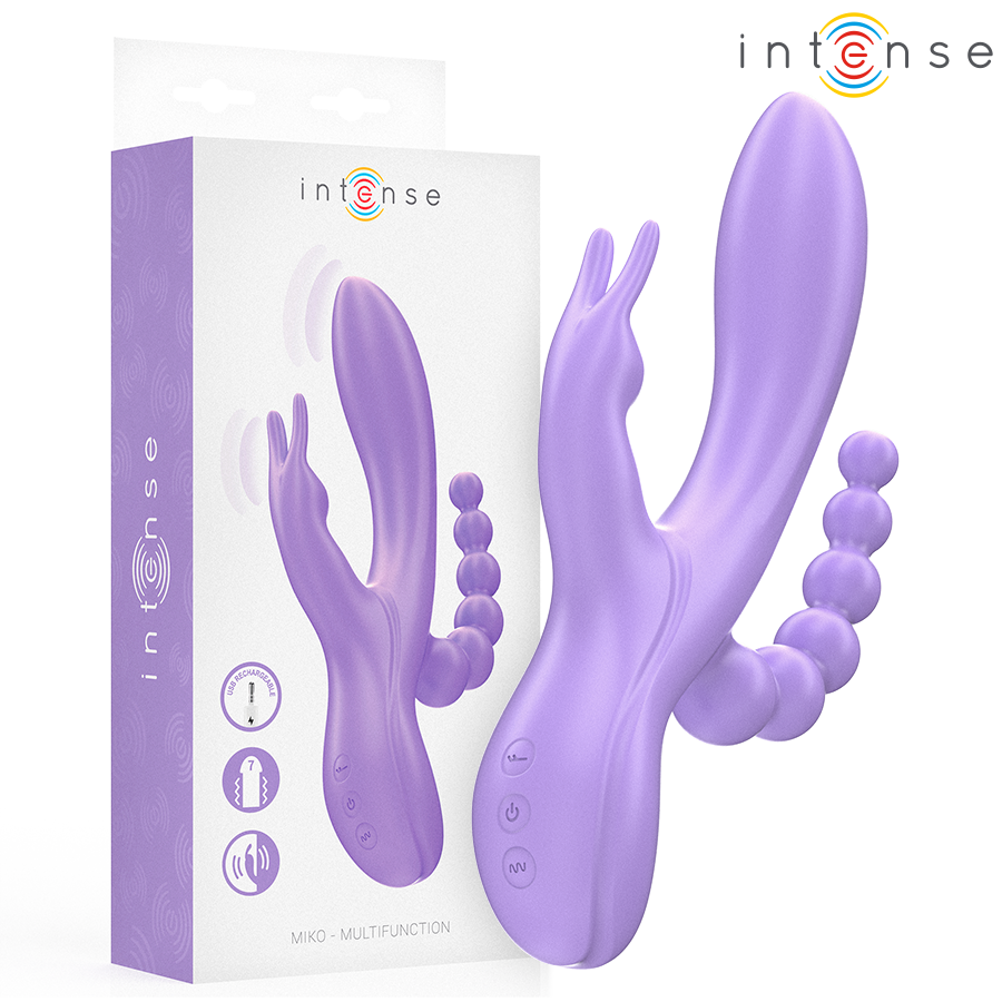 img_213957_50997bb1b9490012912dec123b647d87_1.png INTENSE - MIKO TRIPLE VIBRATEUR LAPIN STIMULATEUR ANAL 7 VIBRATIONS VIOLET