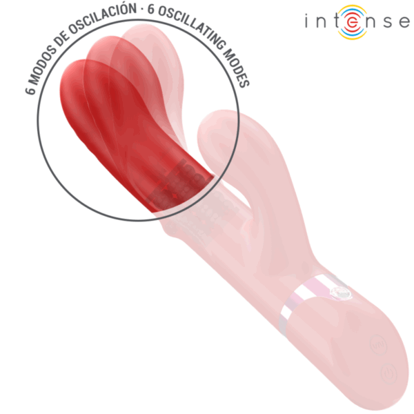 INTENSE - LELE VIBRATEUR MULTIFONCTION ROTATIF  OSCILLANT  STIMULANT ROUGE