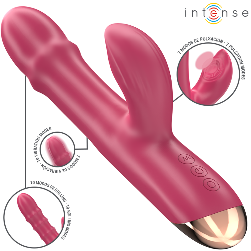 img_214007_37bded39aff8ed1df4ffe713a735150e_1.png INTENSE - CHLOE VIBRATEUR MULTIFONCTION 3 EN 1 ROUGE