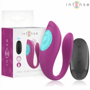 INTENSE - ANNIE VIBRATEUR ET STIMULATEUR EN U VIOLET TÉLÉCOMMANDE