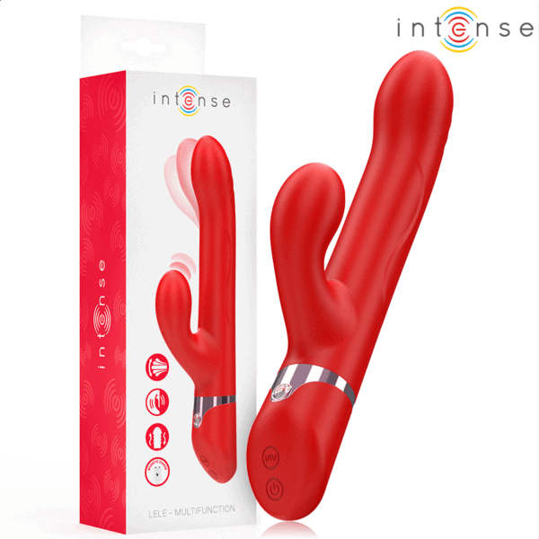INTENSE - LELE VIBRATEUR MULTIFONCTION ROTATIF  OSCILLANT  STIMULANT ROUGE