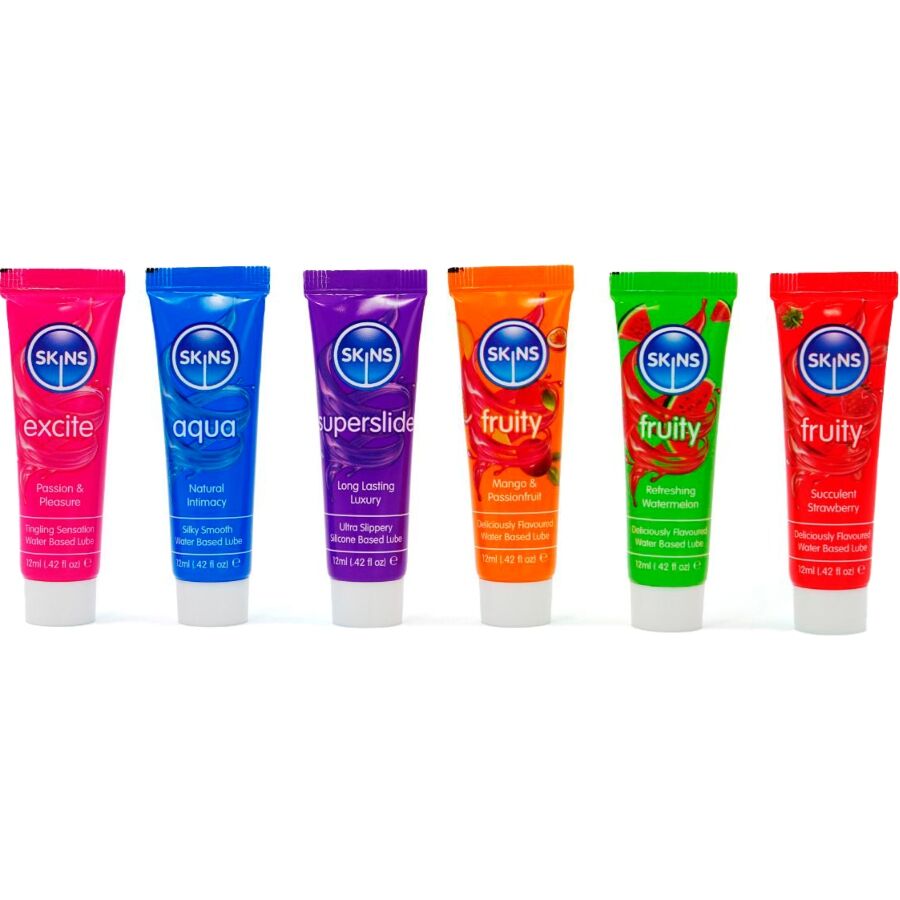 SKINS - VITAL FRUITY LUBES KIT LUBRICANTES 6 x 12 ML