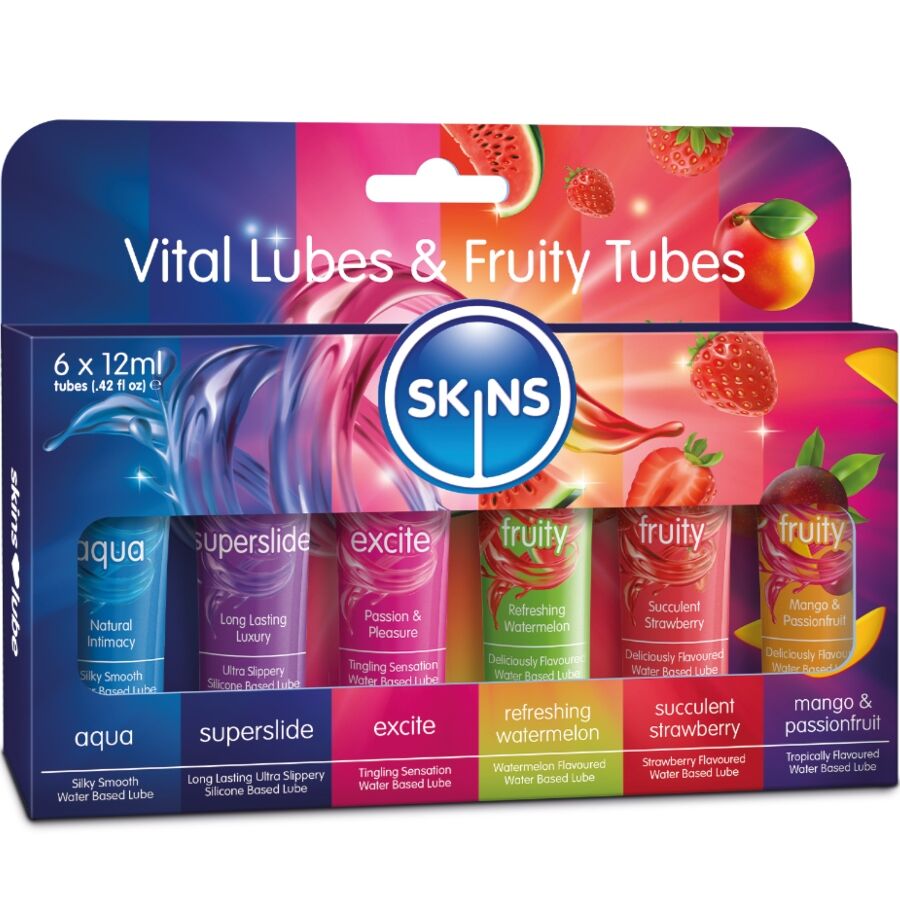 img_217168_58fed12ad03f1c50e5191d75a3d51af3_1.jpg SKINS - VITAL FRUITY LUBES KIT LUBRICANTES 6 x 12 ML
