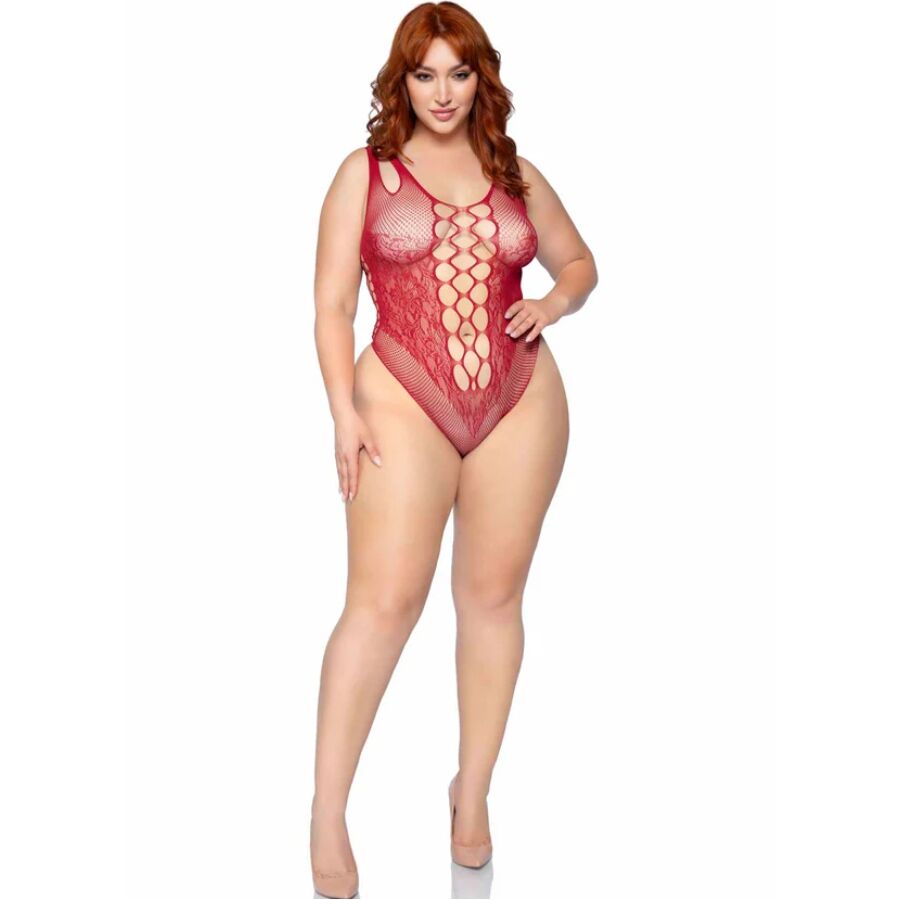 LEG AVENUE - 81641X BODY SANS COUTURE BORDEAUX TAILLE 1X/2X
