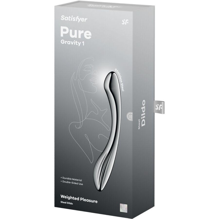 SATISFYER - PURE GRAVITY 1 GODEMICHET DOUBLE EXTRÉMITÉ EN ACIER INOXYDABLE