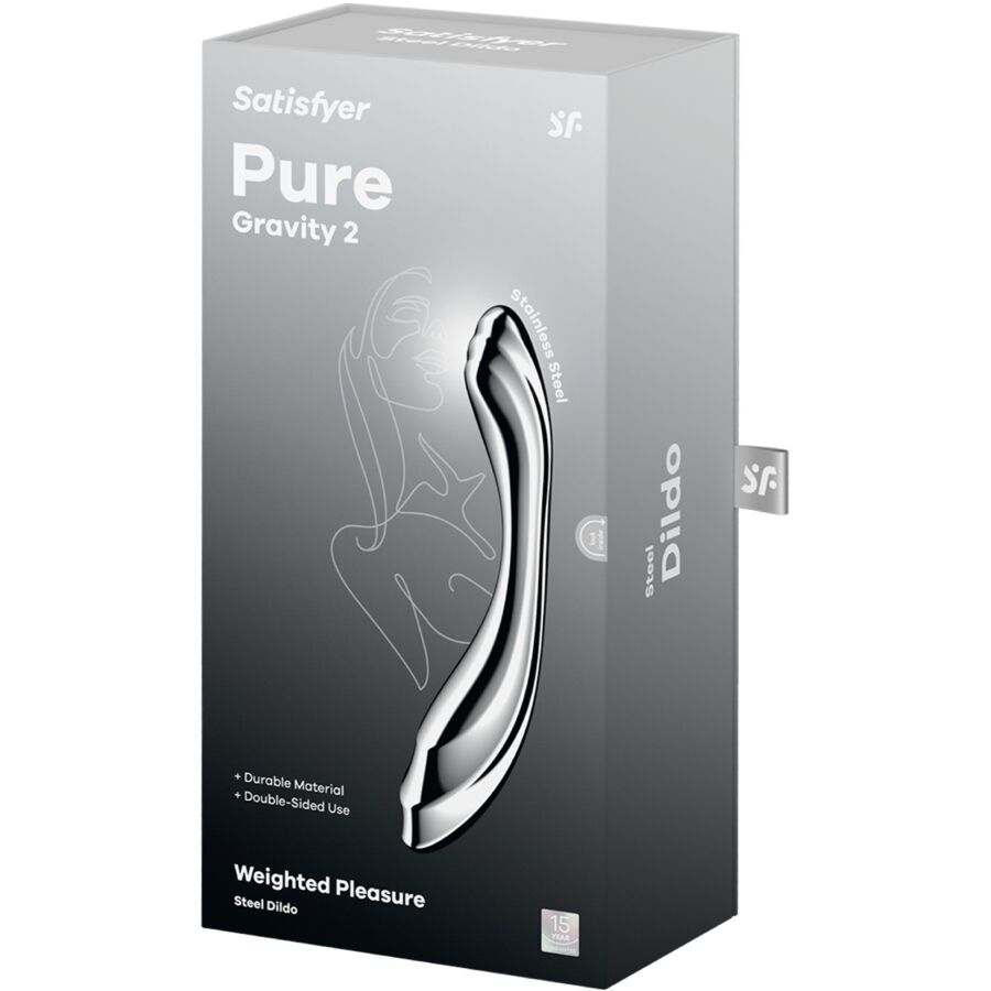 img_217753_e7edb3778b7e6d13f529c8a32aee75cd_1.jpg SATISFYER - PURE GRAVITY 2 GODEMICHET DOUBLE EXTRÉMITÉ EN ACIER INOXYDABLE
