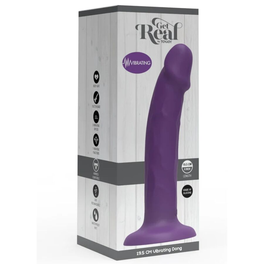 GET REAL - GODEMICHET VIBRANT RÉALISTE EN SILICONE VIOLET 19,5 CM