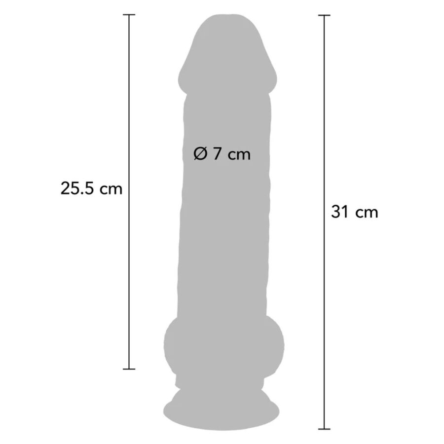 GET REAL - PÉNIS RÉALISTE DE LUXE AVEC TESTICULES EXTRA ÉPAIS DE 31 CM