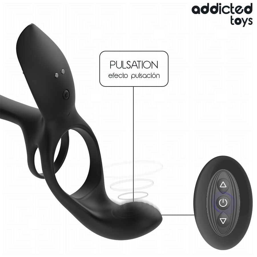 ADDICTED TOYS - ANILLO DOBLE PARA EL PENE CON ESTIMULADOR DE CLÍTORIS