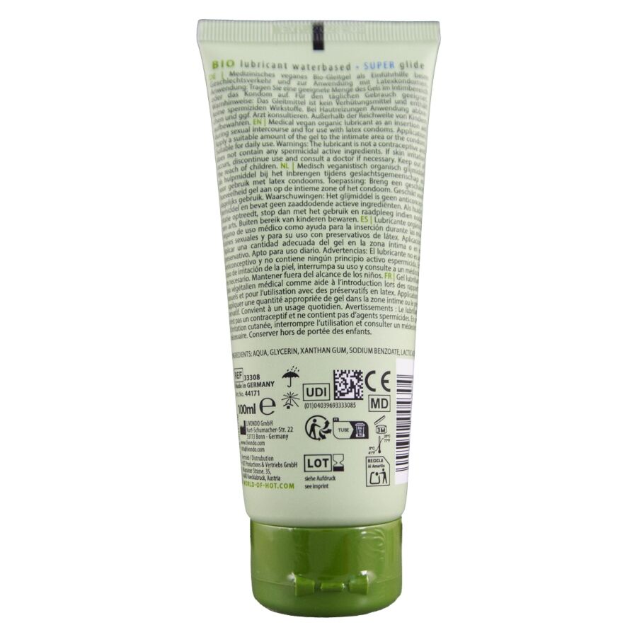 HOT - LUBRIFIANT BIO À BASE DEAU SUPERGLIDE 100 ML