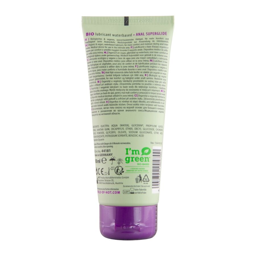 HOT - LUBRIFIANT BIO À BASE DEAU SUPERGLIDE ANAL 100 ML
