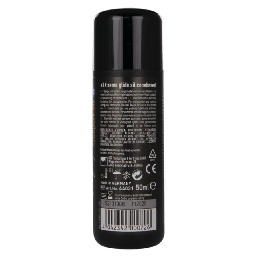 HOT - LUBRIFIANT À BASE DE SILICONE EXTRÊME GLIDE + HUILE DE CONFORT A+ 50 ML