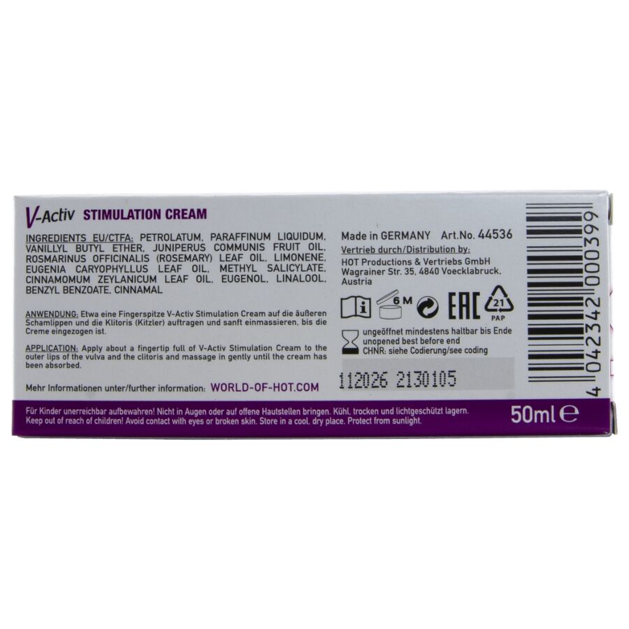 HOT - CRÈME STIMULANTE V-ACTIV POUR FEMMES 50 ML